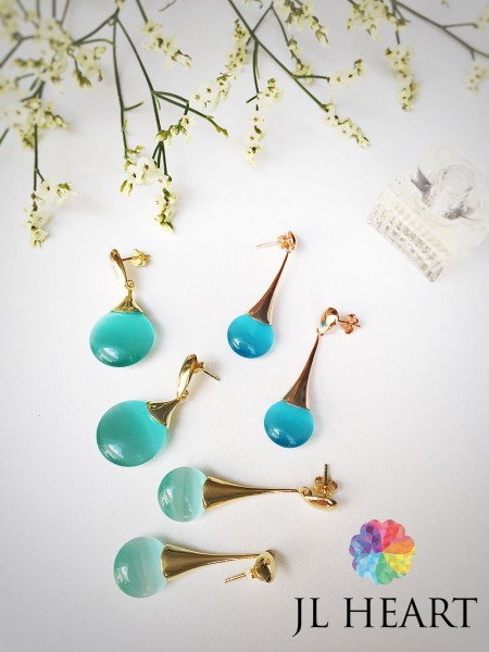 Blue toned Cat's Eye Chrysoberyl Earrings copy