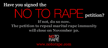 Sign the NO TO RAPE Petition