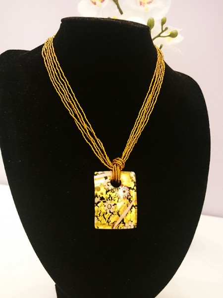 yellow glass necklace